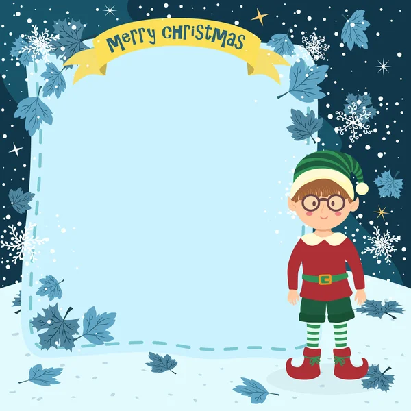 注意到圣诞精灵眼镜的男孩 — 图库矢量图片