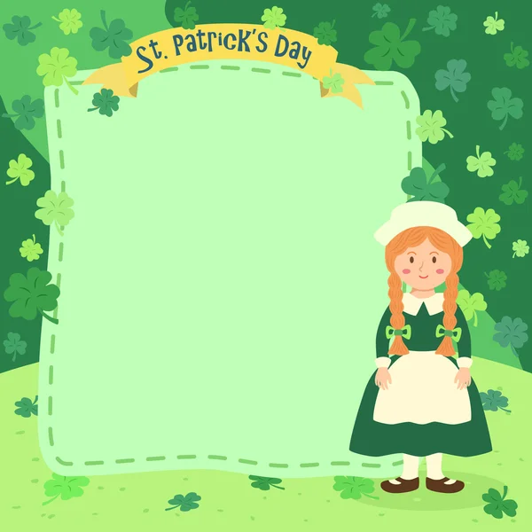 Note de la fille de tresse pour le jour de St. Patrick — Image vectorielle