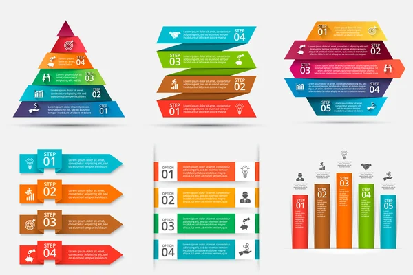 Șablon de opțiuni de numere infografice abstracte . — Vector de stoc