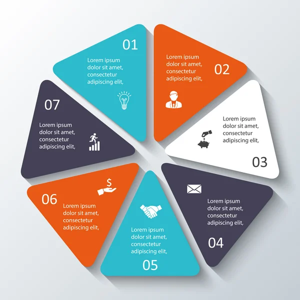 Heptagon vetorial para infográfico . —  Vetores de Stock