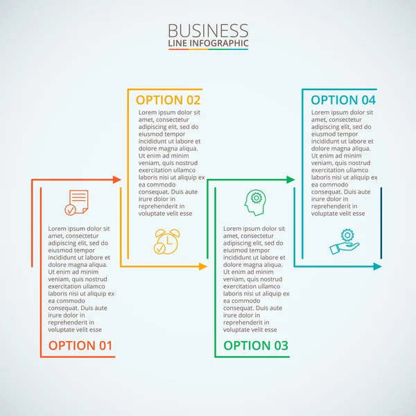 Dunne lijn platte elementen voor infographic. — Stockvector