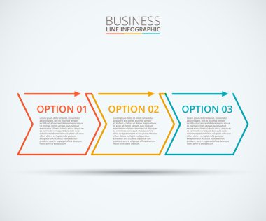 Infographic için ince çizgi düz öğeleri.