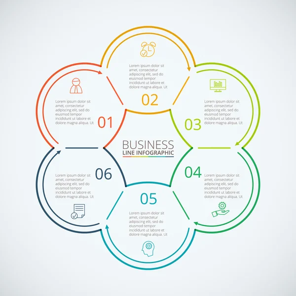 Dünne Linie flaches Element für Infografik. — Stockvektor