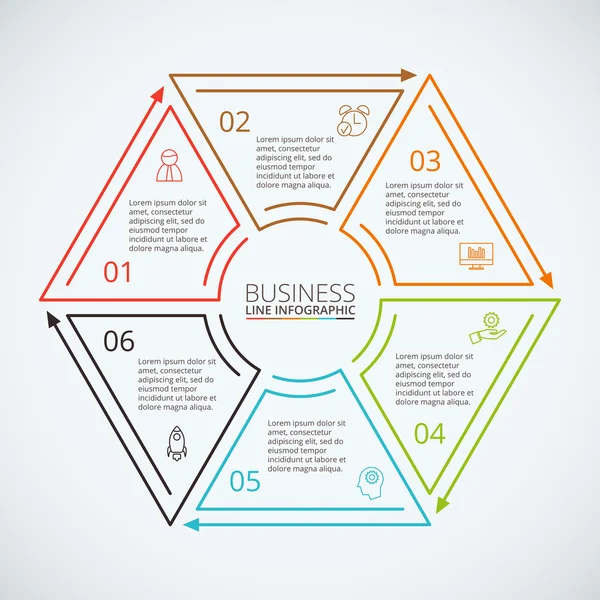 Dünne Linie flaches Element für Infografik. — Stockvektor