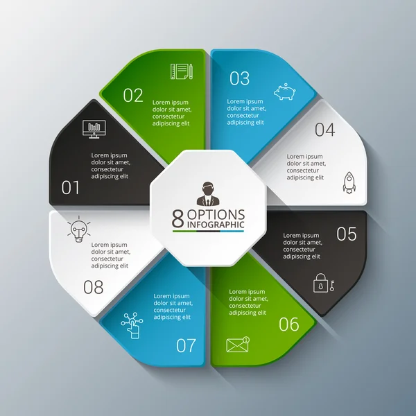 Modelo de design infográfico vetorial . — Vetor de Stock