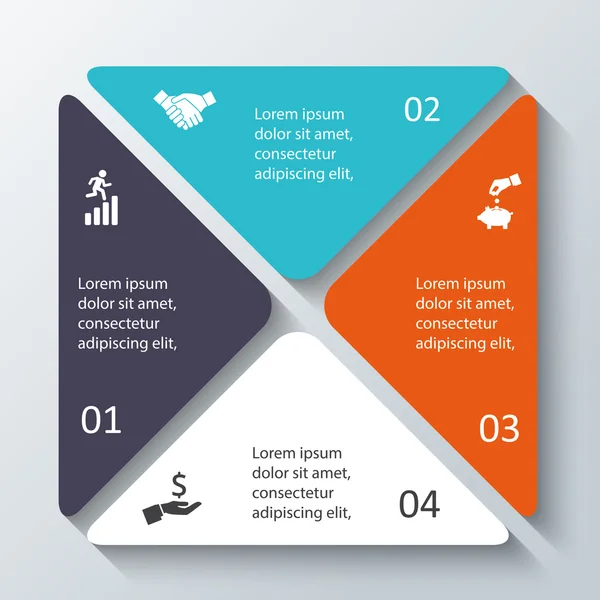 Infografica quadrata vettoriale . — Vettoriale Stock