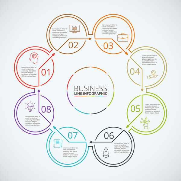 Thin line flat element for infographic.