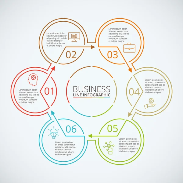 Dünne Linie flaches Element für Infografik. — Stockvektor