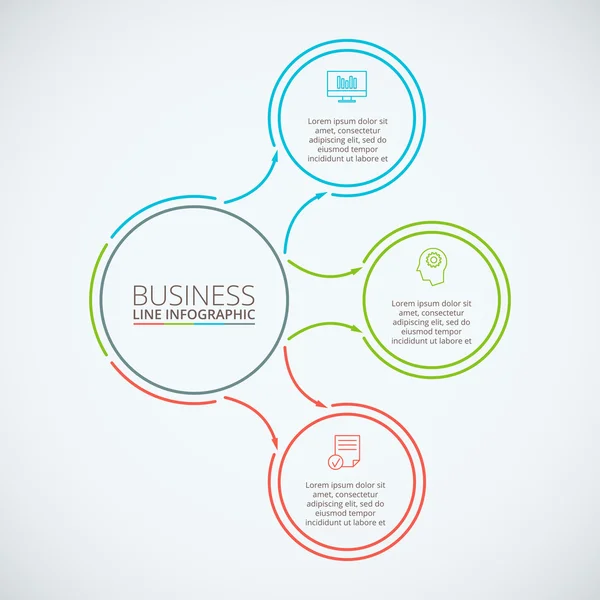Dünne Linie flaches Element für Infografik. — Stockvektor