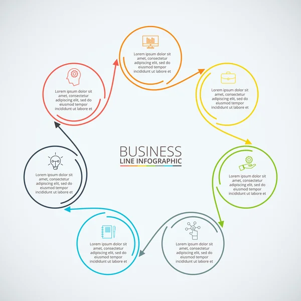 Elemento plano de línea delgada para infografía . — Vector de stock