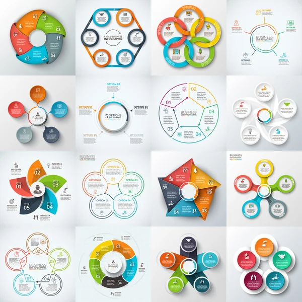 Gran conjunto de elementos vectoriales para infografía . — Vector de stock