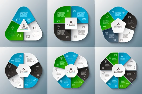 Cienka linia płaskie strzałki dla Infografika. — Wektor stockowy