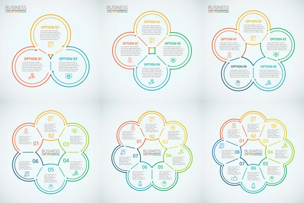 İnce çizgi düz öğe Infographic için. — Stok Vektör