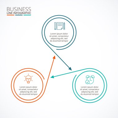 İnce çizgi düz öğe Infographic için.