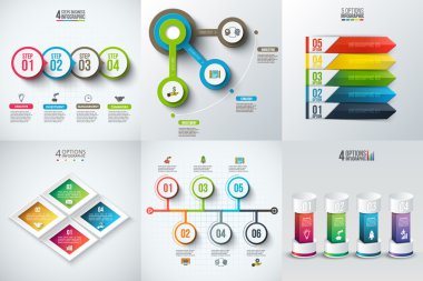 Soyut bilgi grafikleri sayı şablonu.