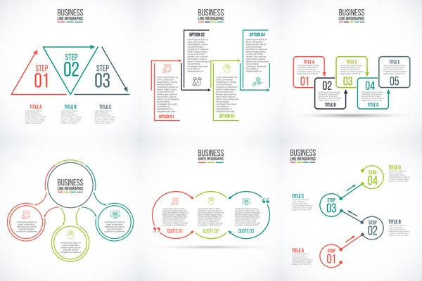 Elementos planos de linha fina para infográfico . —  Vetores de Stock