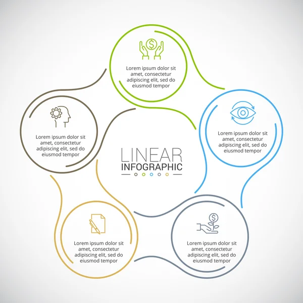 Infographic 위한 얇은 라인 플랫 요소. — 스톡 벡터