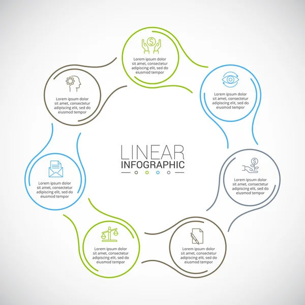 Tunn linje platta element för infographic. — Stock vektor