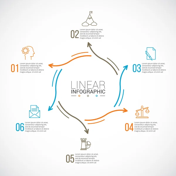 Elemento piatto a linea sottile per infografica . — Vettoriale Stock