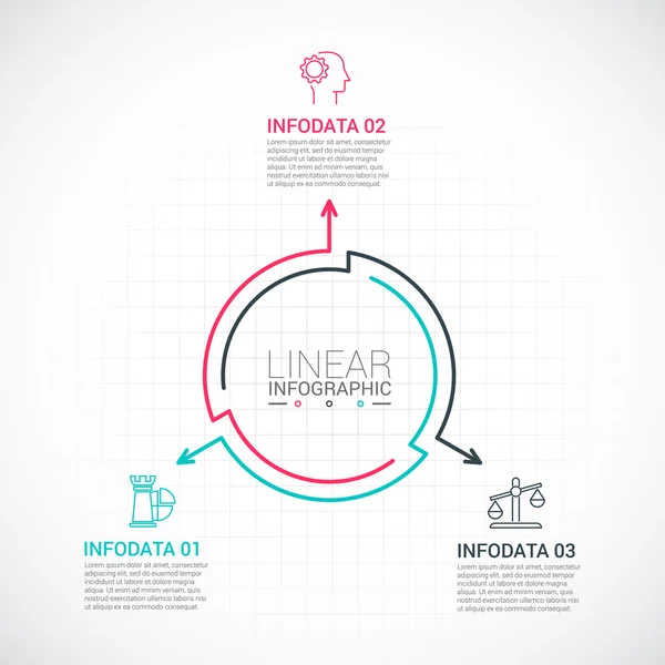 Tunn linje platta element för infographic. — Stock vektor