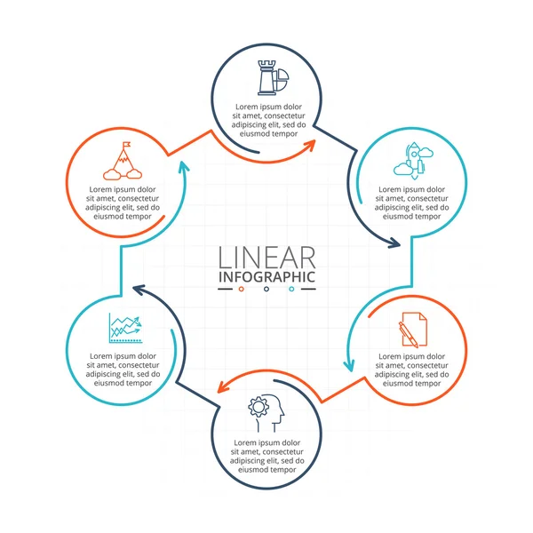 Elemento piatto a linea sottile per infografica . — Vettoriale Stock