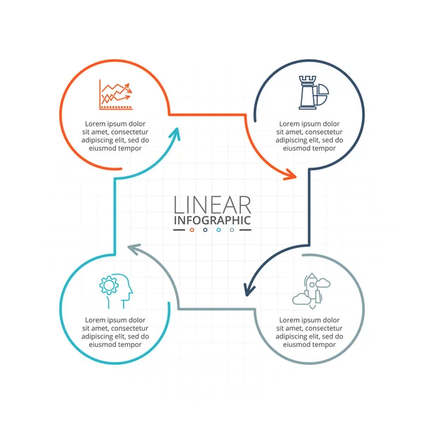 Tunn linje platta element för infographic. — Stock vektor