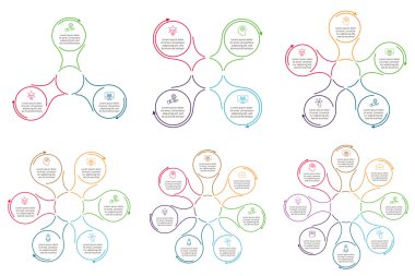 İnce çizgi düz öğe Infographic için.