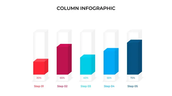 Üzleti adatok megjelenítése. Oszloptérkép. Vektor üzleti sablon bemutatásához. Az infografika kreatív koncepciója. — Stock Vector