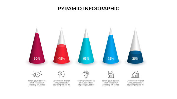 Business data visualization. Pyramid chart. Vector business template for presentation. Creative concept for infographic.
