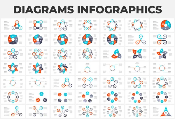 Zestaw Elementów Cyklu Infografiki Szablon Schematu Wykresu Prezentacji Wykresu Koncepcja — Wektor stockowy