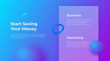 Üç boyutlu geometrik şekilli cam morfizmi konsepti. Buzlu cam etkisi. Bulanık gradyan vektör arkaplanı çizimi.