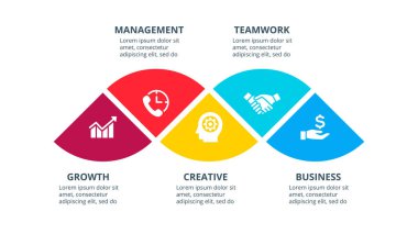 5 seçeneği olan soyut bilgi ögesi vektörü. İş akışı düzeni, diyagram, iş adım seçenekleri, pankart, web tasarımı için kullanılabilir