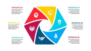 Vektör döngüsü bilgisi. 6 seçenek ya da adımlı diyagram. Sunum slaytı.