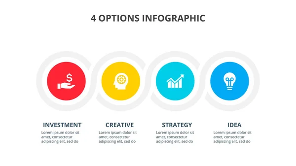 Векторные круги для инфографики. Бизнес-концепция с 4 вариантами, частями, этапами или процессами. — стоковый вектор