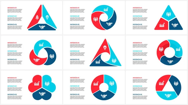 Infográfico do círculo vetorial. Modelo para diagrama de ciclo, gráfico, apresentação e gráfico redondo. Conceito de negócio com opções, peças, passos ou processos. Visualização dos dados. —  Vetores de Stock