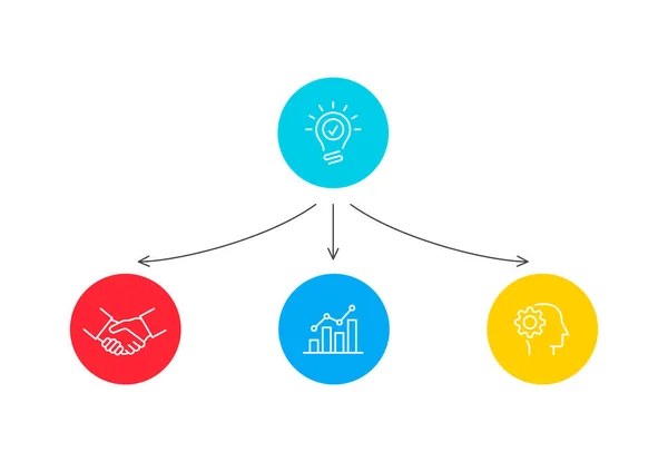 Plantilla de infografía de diagrama de flujo con 3 pasos u opciones. Plantilla de negocio vectorial para presentación. — Archivo Imágenes Vectoriales