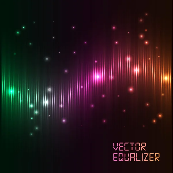 Ecualizador digital vectorial con luces de colores . — Vector de stock