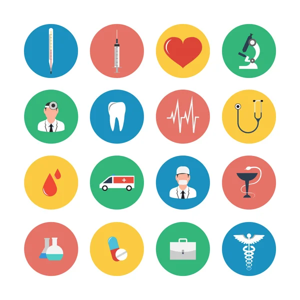 Conjunto de iconos planos de equipo médico . — Vector de stock