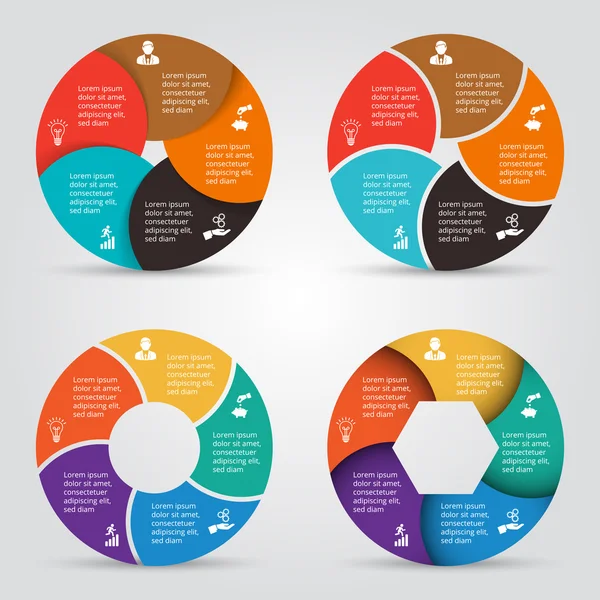 Elementos do círculo vetorial definidos para infográfico . —  Vetores de Stock