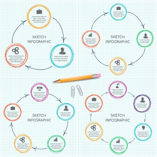 Διάνυσμα doodle κύκλους στοιχεία για infographic. — Διανυσματικό Αρχείο