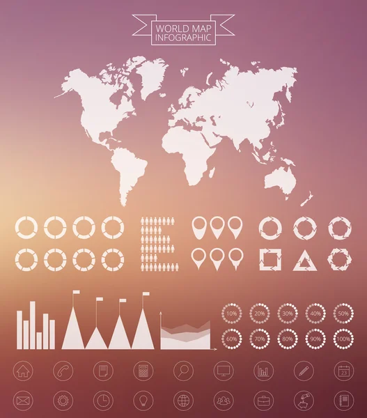 Vector mapa do mundo infográficos modelo de design . —  Vetores de Stock