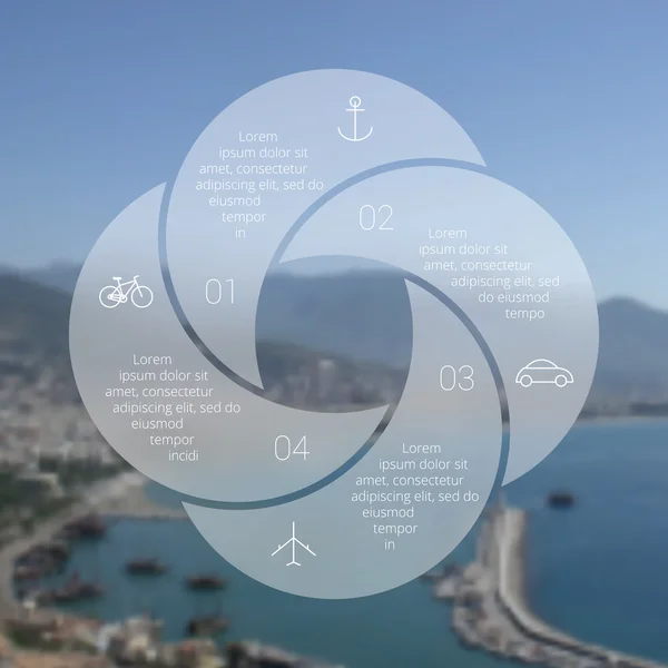 Circle ligne de voyage infographie . — Image vectorielle