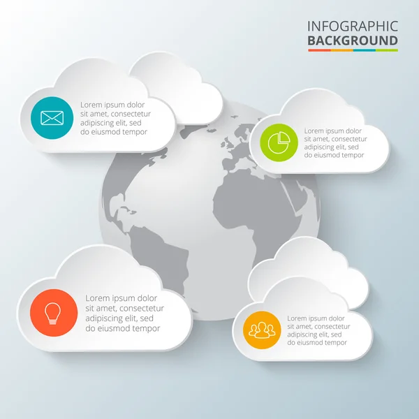 Vector earth with infographic elements. — Stock vektor