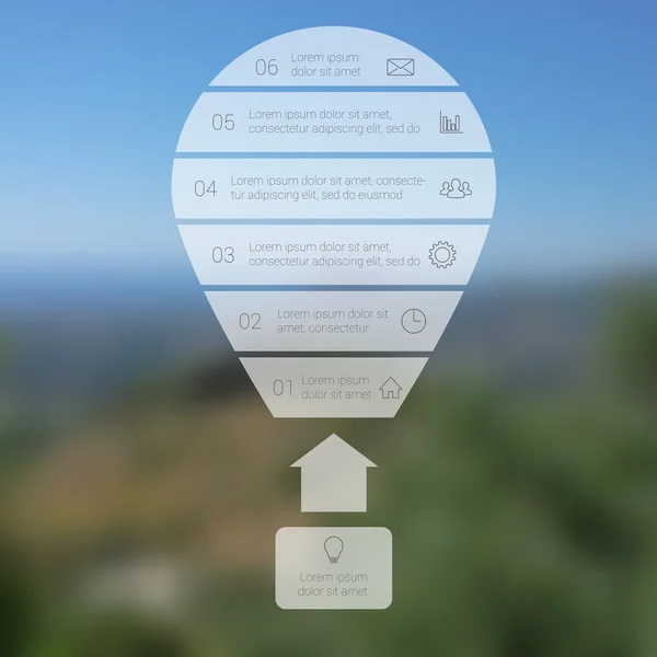 Balloon line infographic. — Stockový vektor