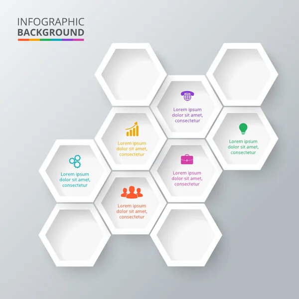 Hexágonos vetoriais para infográfico . —  Vetores de Stock