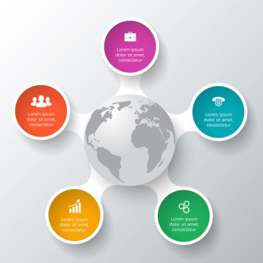 Infographic için vektör daire öğeleri.