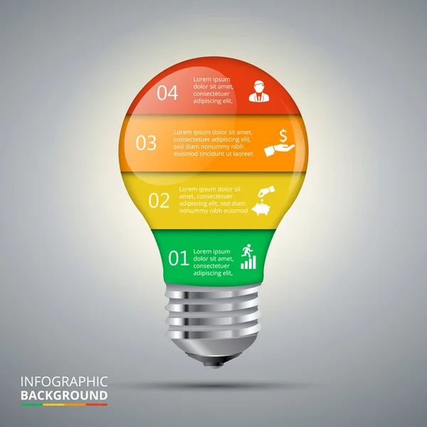 Vector gloeilamp voor infographic. — Stockvector