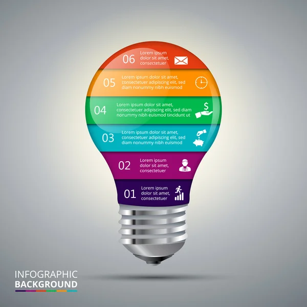 Bombilla vectorial para infografía . — Archivo Imágenes Vectoriales