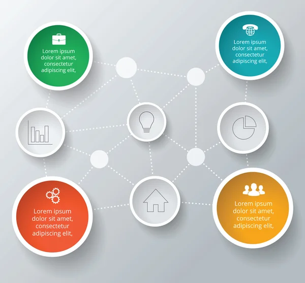 Eléments de cercle vectoriel pour infographie . — Image vectorielle