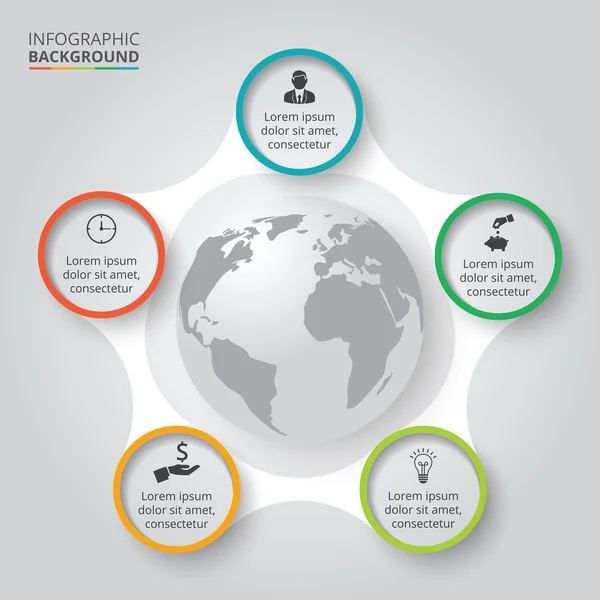 Elementi circolari vettoriali con terra per infografica . — Vettoriale Stock